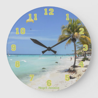 Negril Beach Jamaica-Uhr Große Wanduhr