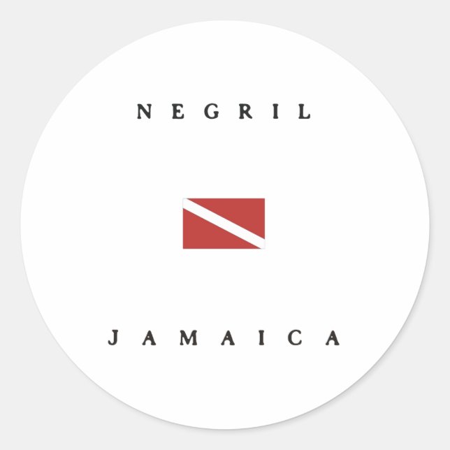 Negril Jamaica Scuba Dive Flag Runder Aufkleber (Vorderseite)