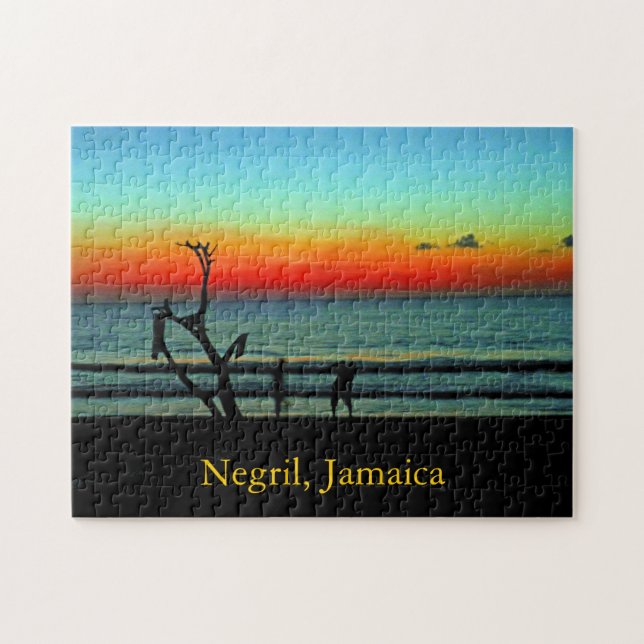Negril Strand-Sonnenuntergang Puzzle (Horizontal)