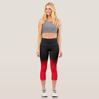 negro con lunares y fondo personalizable capri leggings