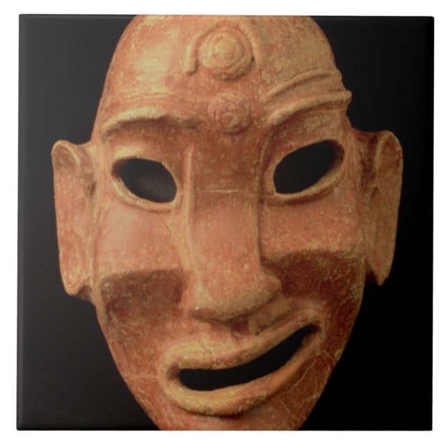 Negroid Maske von Karthago, 7.-. Jahrhundert BC Fliese (Vorderseite)