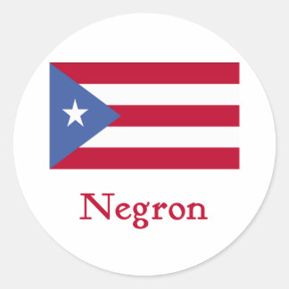 Negron Puerto Rico Flag Runder Aufkleber