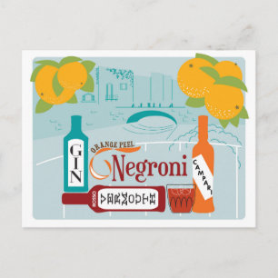 Negroni Citrus Cocktail Postkarte