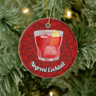 Negroni-Cocktail Keramik Ornament