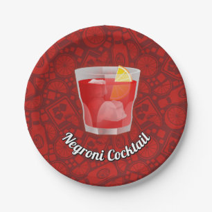 Negroni-Cocktail Pappteller