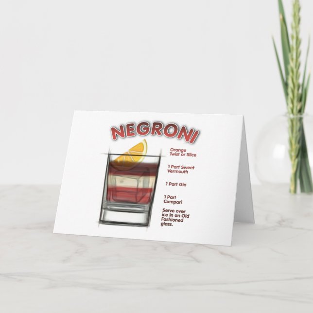 NEGRONI Cocktail Rezeption Karte (Vorderseite)