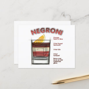 NEGRONI Cocktail Rezeption Postkarte