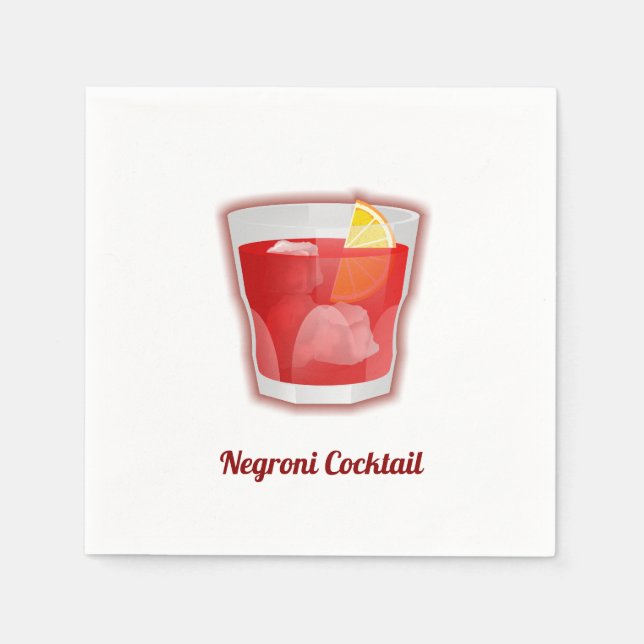 Negroni-Cocktail Serviette (Vorderseite)