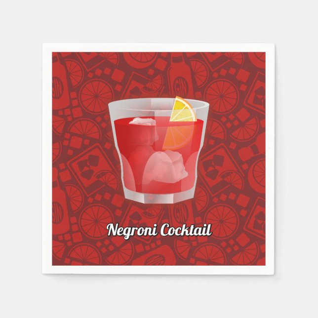 Negroni-Cocktail Serviette (Vorderseite)
