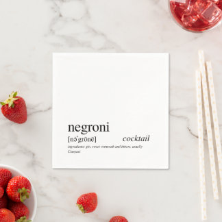 Negroni Modern Zitat Schwarze Typografie Serviette