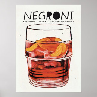 Negroni Retro Kunstvoll wandern Poster