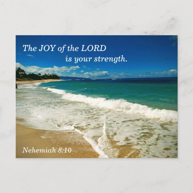 Nehemiah 8:10 Die Freude des Herrn ist eure Stärke Postkarte (Vorderseite)