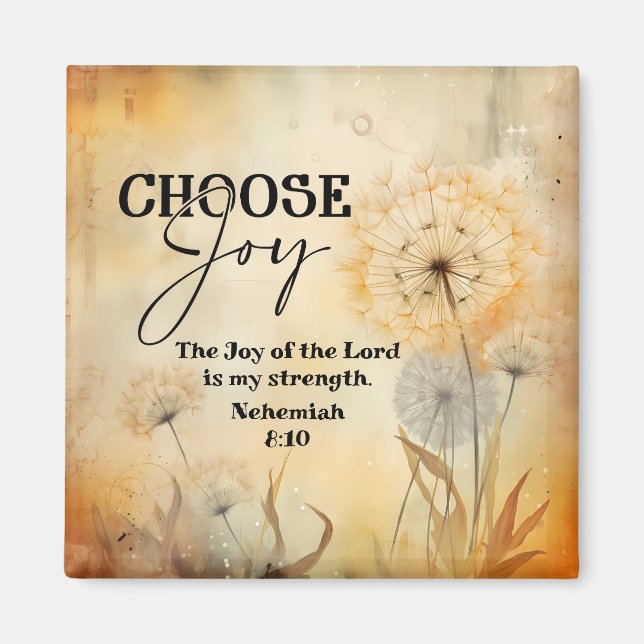 Nehemiah 8:10 Joy of the Lord Bible Dandelion Magnet (Vorne)