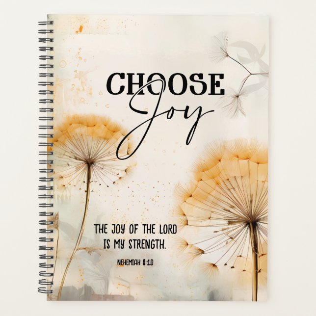 Nehemiah 8:10 Joy of the Lord Bible Dandelion Planer (Vorderseite)