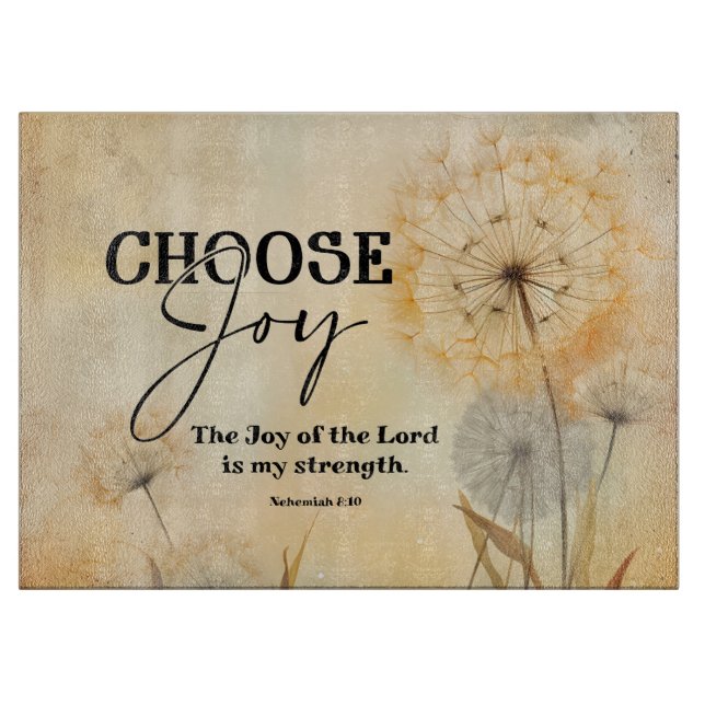 Nehemiah 8:10 Joy of the Lord Bible Verse Blume Schneidebrett (Vorderseite)