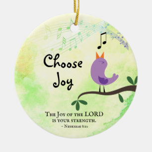 Nehemiah 8:10 Joy of the Lord is Your Strength Keramik Ornament