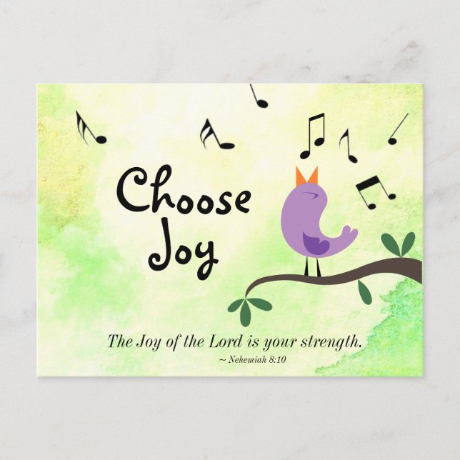 Nehemiah 8:10 Joy of the Lord is Your Strength Postkarte (Vorderseite)