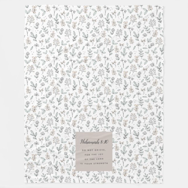 Nehemiah 8:10 Schrift Fleecedecke (Vorderseite)