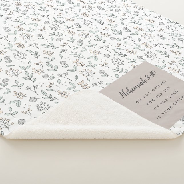 Nehemiah 8:10 Schrift Sherpadecke (3/4)