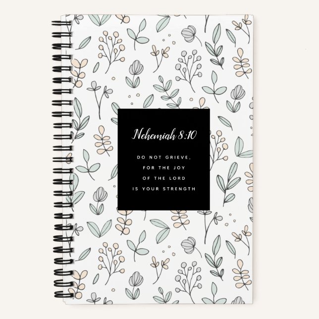 Nehemiah 8:10 Scripture-Notebook Notizbuch (Vorderseite)