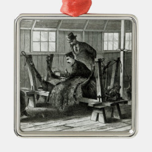 Nehmen des Virus vom Kalb Silbernes Ornament