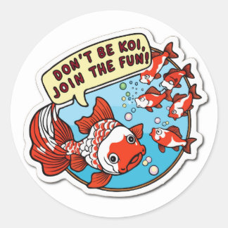 Nehmen Sie am Aquatic Party teil - Niedlicher und  Runder Aufkleber