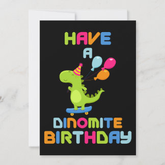Nehmen Sie am Geburtstag ein Dinomit ein Einladung
