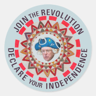 Nehmen Sie an der (Bernie-Revolution) teil Runder Aufkleber
