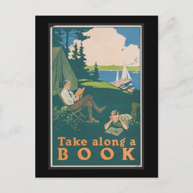 Nehmen Sie an einem Buch teil Postkarte (Vorderseite)