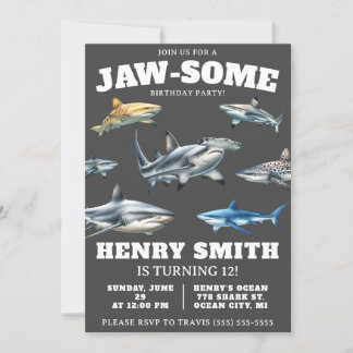Nehmen Sie an einem Jaw-some Party teil! Hai Birth Einladung