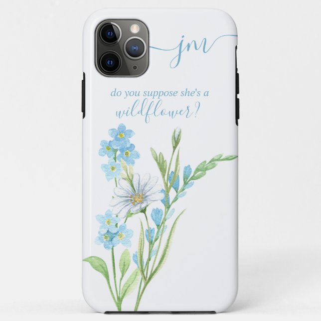 Nehmen Sie an, es sei eine blaue Wildblume Monogra Case-Mate iPhone Hülle (Rückseite)