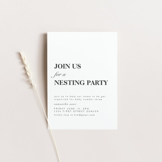 Nehmen Sie an uns für ein Nesting-Party teil Einladung (Von Creator hochgeladen)