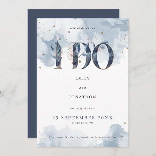 Nehmen Sie an uns teil, wie wir sagen, ich mache d Save The Date (Vorne/Hinten)