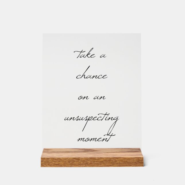 Nehmen Sie das Acrylic-Zeichen Acrylschild (Vorderseite)