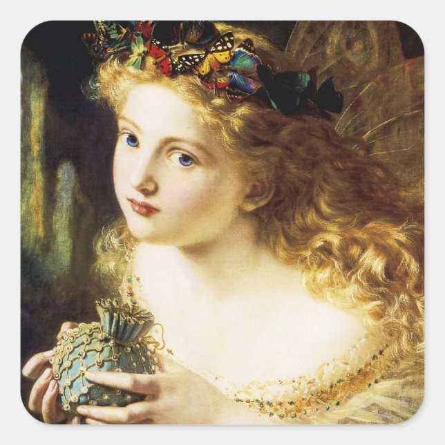 Nehmen Sie das Gesicht der Frau Quadratischer Aufkleber (Vorderseite)