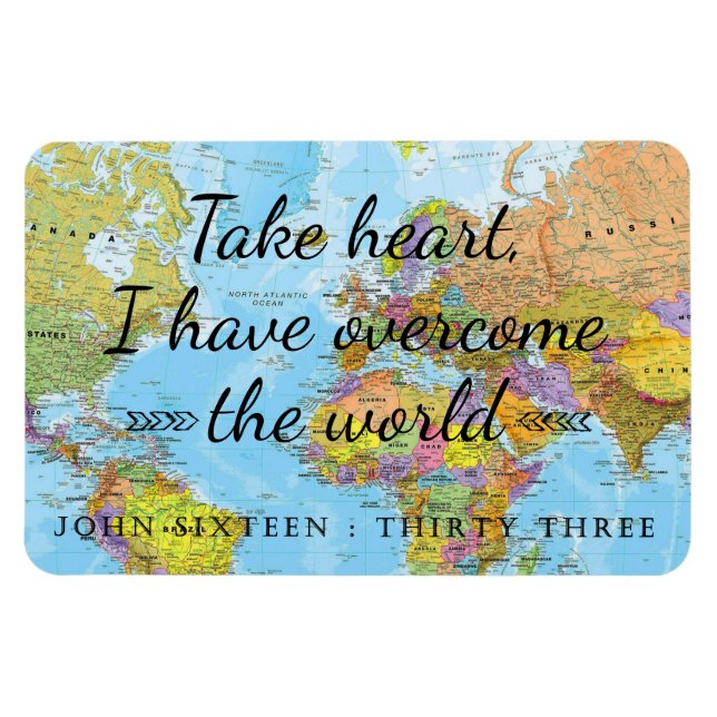 Nehmen Sie das Herz, ich habe die Welt überwunden. Magnet (Horizontal)