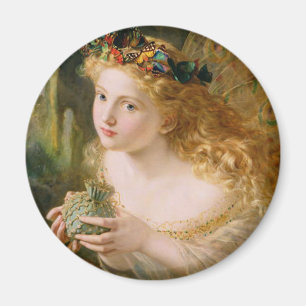 Nehmen Sie das schöne Gesicht der Frau Vintage Fin Magnet
