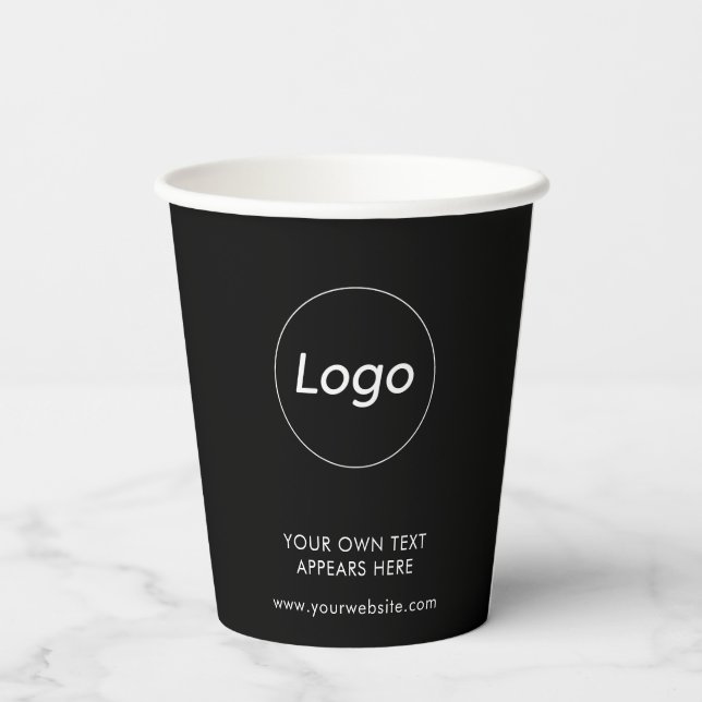 Nehmen Sie das schwarze Logo weg Coffee Business Pappbecher (Rückseite)