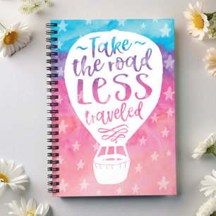 Nehmen Sie das Zitat von weniger befahrenen Wasser Notizblock