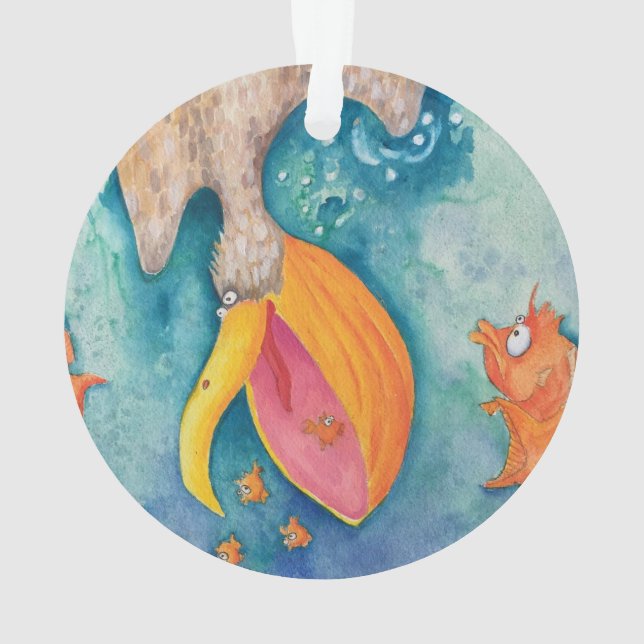 "Nehmen Sie den Kopfsprung!" Pelikan-u. Ornament (Rückseite)