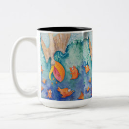 "Nehmen Sie den Kopfsprung!" Pelikan-u. Zweifarbige Tasse