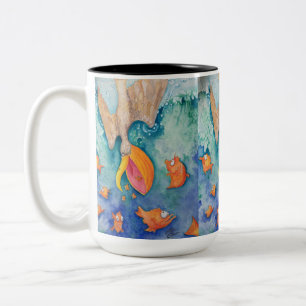 "Nehmen Sie den Kopfsprung!" Pelikan-u. Zweifarbige Tasse
