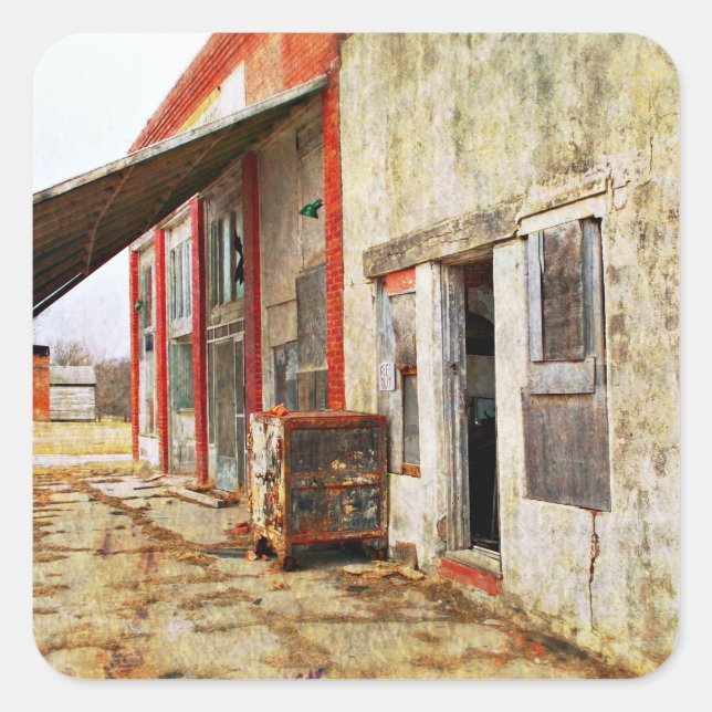 Nehmen Sie den Safe und Ausführen. Quadratischer Aufkleber (Vorderseite)