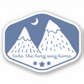 Nehmen Sie die Long Way Zuhause Sticker - Blau