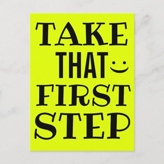 NEHMEN SIE DIESEN ERSTEN SCHRITT Motivierend Postkarte (Vorderseite)
