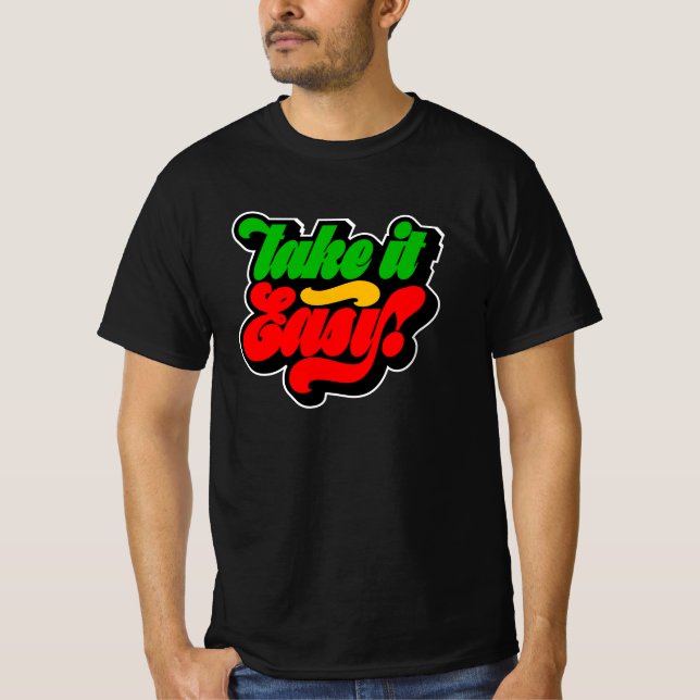 Nehmen Sie Easy Rasta Colors Reggae T - Shirt (Vorderseite)
