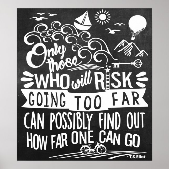 Nehmen Sie ein Adventure Typografie-Chalkboard Poster (Vorne)