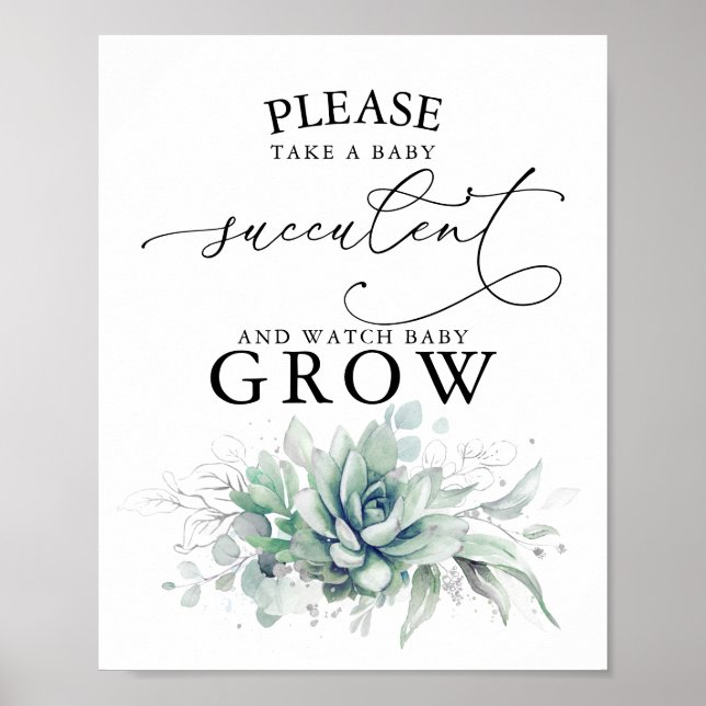 Nehmen Sie ein Baby Succulent - Greenery Baby Dusc Poster (Vorne)