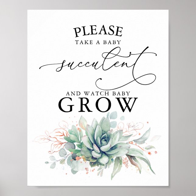 Nehmen Sie ein Baby Succulent - Greenery Baby Dusc Poster (Vorne)