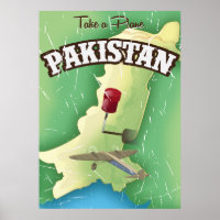 Nehmen Sie ein Flugzeug Pakistan Reiseplakat